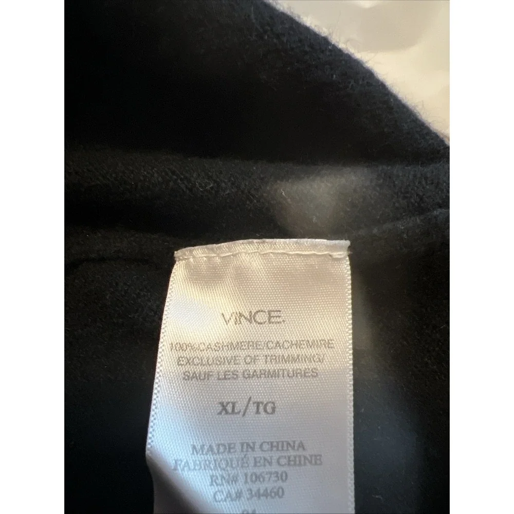 Vince Men's Black %100 Cashmere V‎ Neck Sweater Sz XL Excellent Conditions